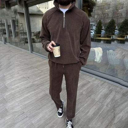 Herren Pullover Reißverschluss Lässig mit Jogginghose