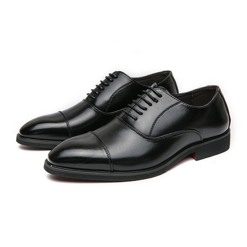 Damen Schnürschuhe Elegantes Leder Schwarz