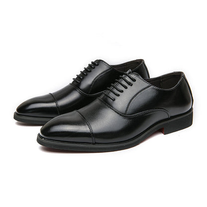 Damen Schnürschuhe Elegantes Leder Schwarz