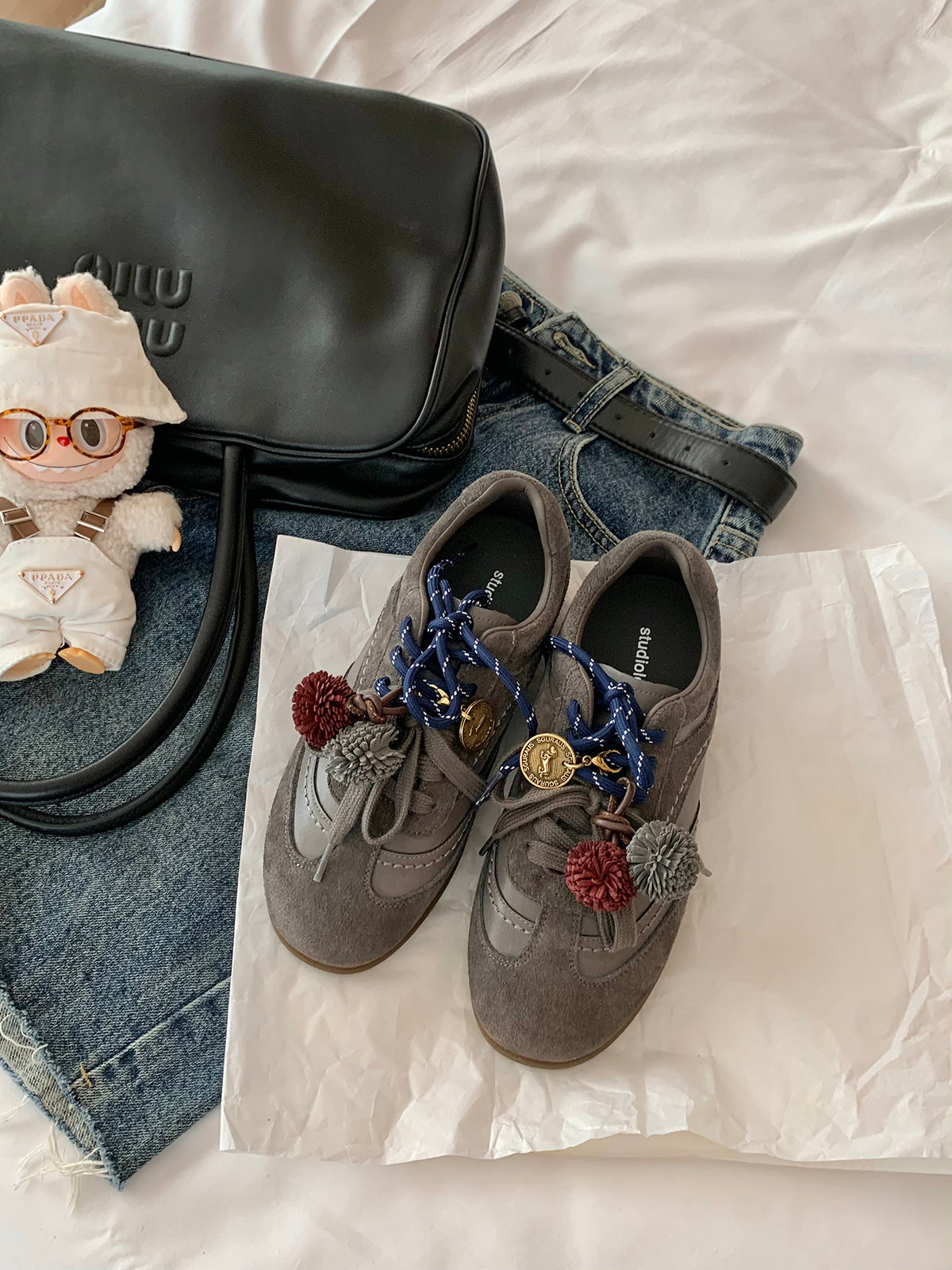 Damen Sneaker Bequem Dekorativ Schnürung Modisch