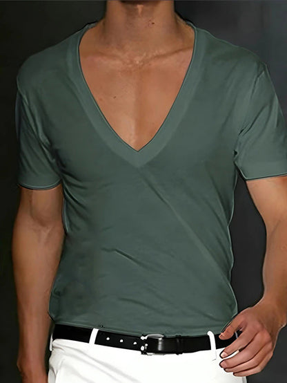 Herren T-Shirt V-Ausschnitt Slim Fit Premium Qualität