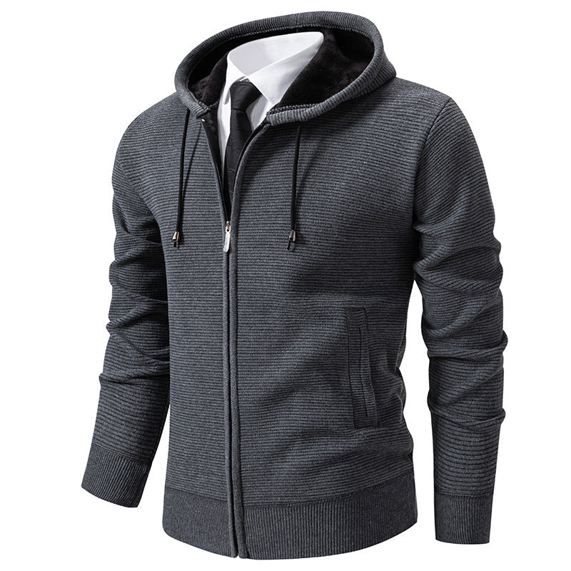 Herren Strickjacke Modern mit Kapuze Elegante Design