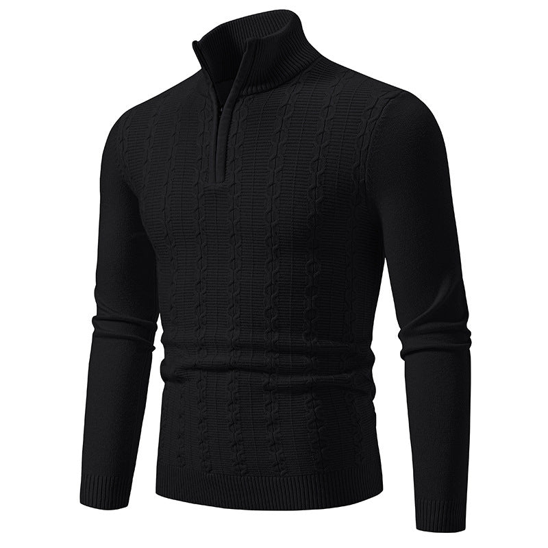 Herren Strickpullover Modern Stehkragen Struktur Optik