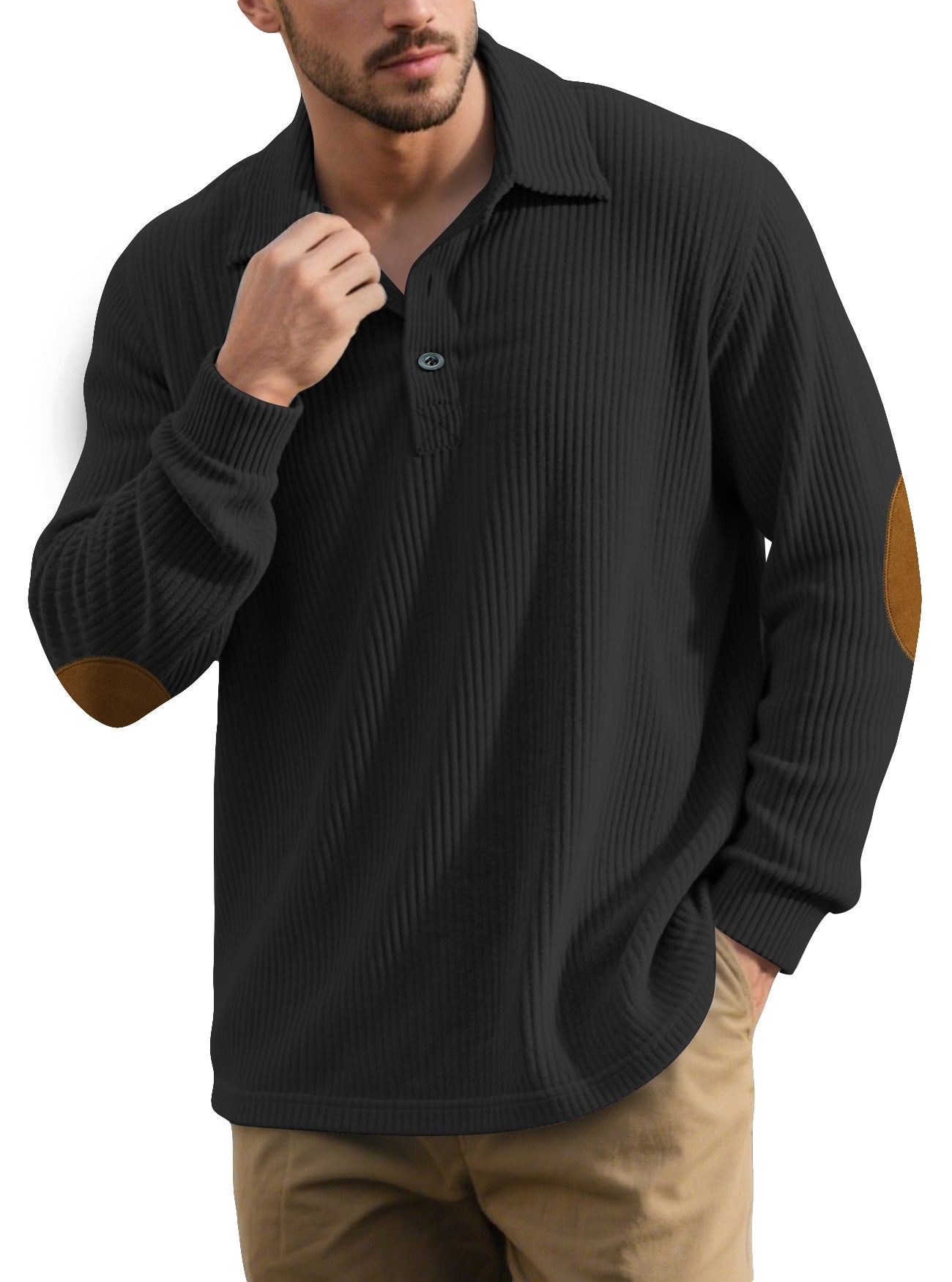 Herren Pullover Klassisch Button Down Modern