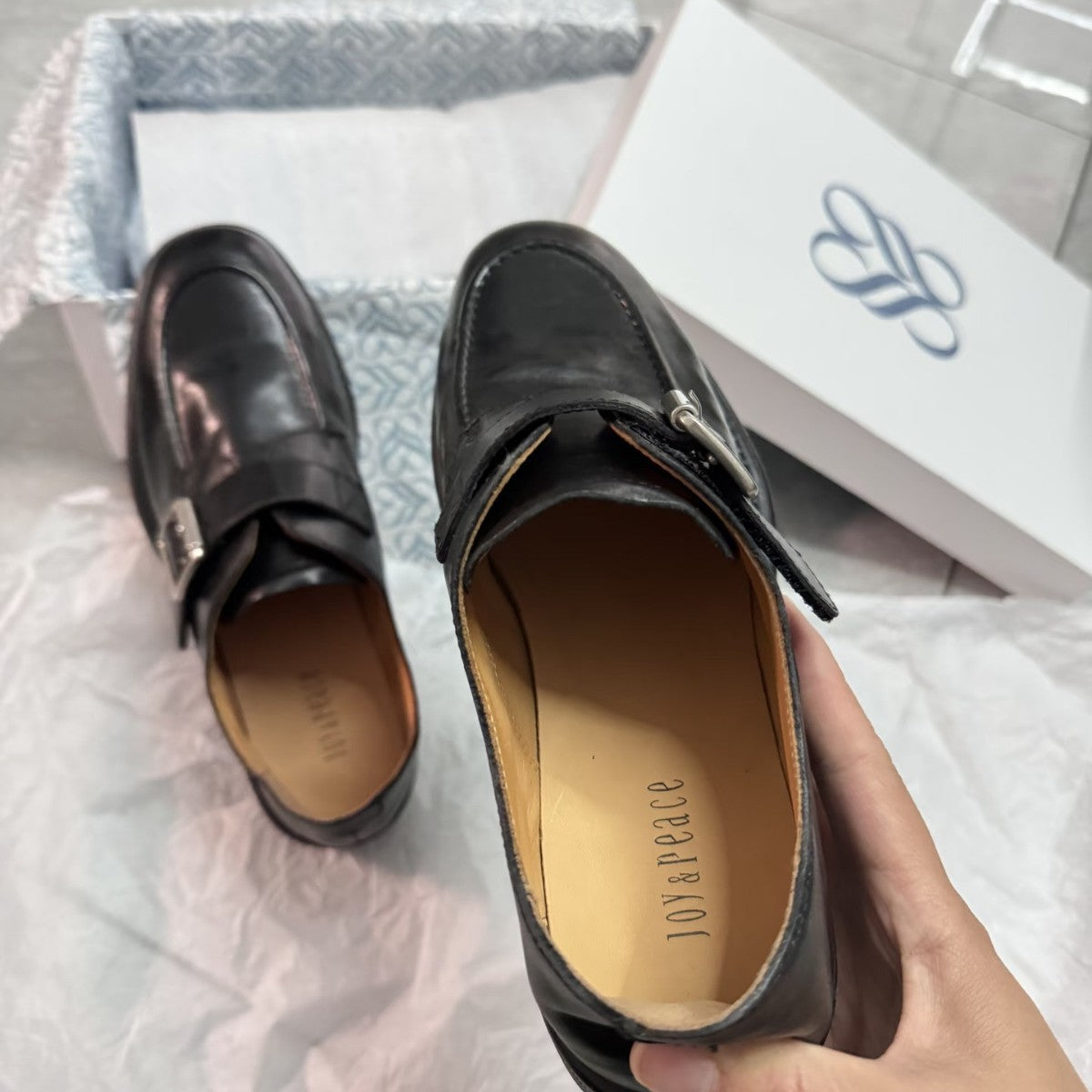 Damen Mokassins Elegante Schnalle Hochwertiges Leder