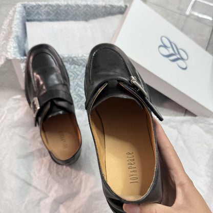 Damen Mokassins Elegante Schnalle Hochwertiges Leder