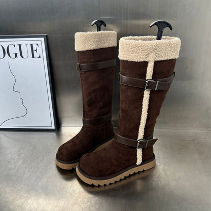Damen Winterstiefel Fleecegefüttert Rutschfest Elegantes Design