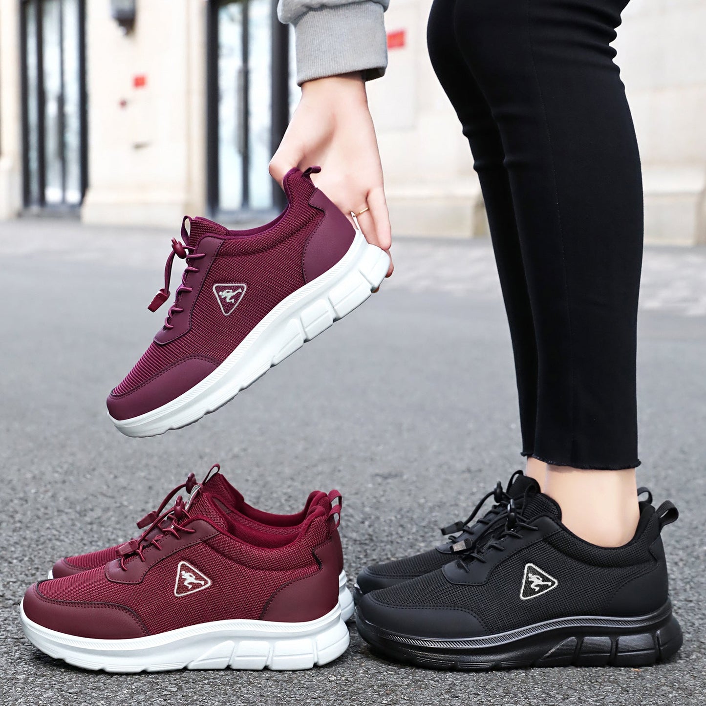 Damen Laufschuhe Sportlich Schnellschnürsystem Elastisch