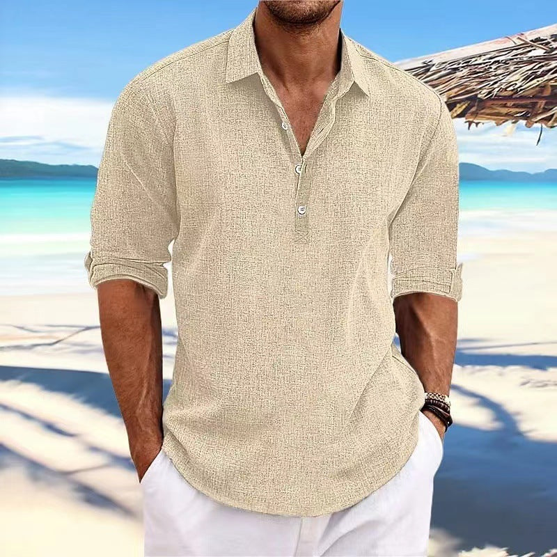 Leinenhemd Herren Lässig Sommer Modell - BerlinGlamour