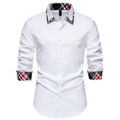 Herren Hemd Modern Slim Fit Kontrastkragen
