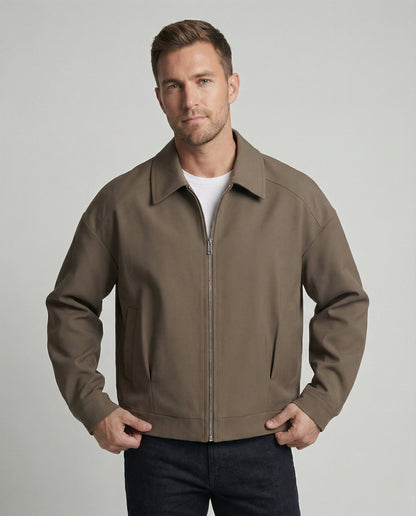 Herren Oversize Blouson Lederjacke Mit Reißverschluss - BerlinGlamour
