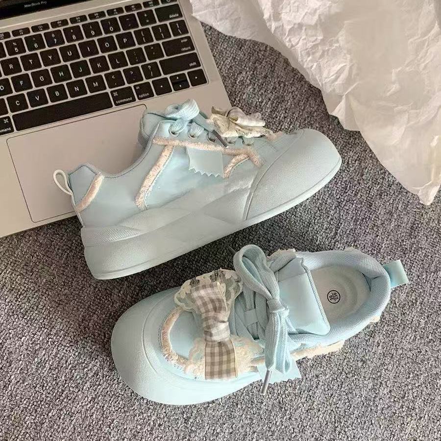 Damen Sneaker Schuhe mit Schleifen Damen Schuhe Mode