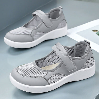 Damen Slip-On Schuhe Bequem Freizeit Schuhe Klettverschluss