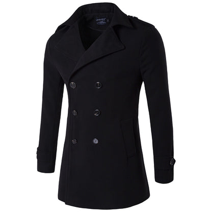 Herren Trenchcoat Modern mit Knopfleiste und Taschen