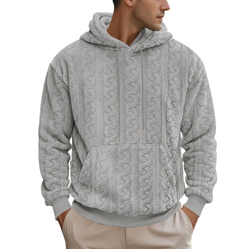 Herren Fleece Hoodie Kapuze Kängurutasche Warm Modern