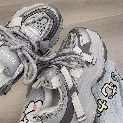 Damen Sneaker Sportlich Atmungsaktiv Mesh Modisch