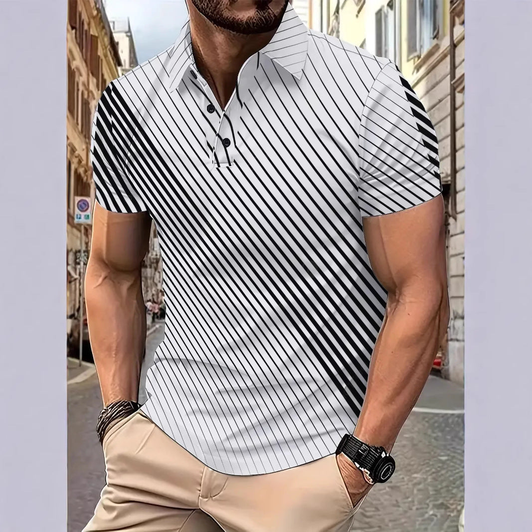 Herren Polohemd Streifenmuster Modern Berlin Style - BerlinGlamour