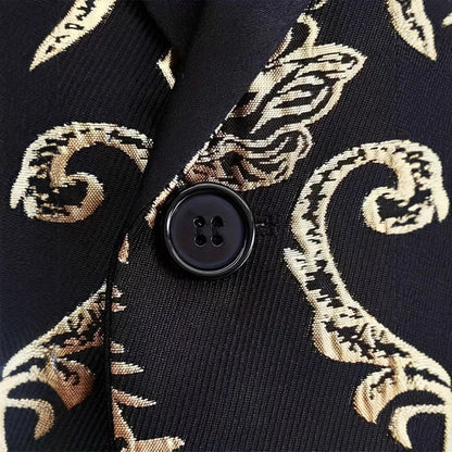 Extravaganter Herren Blazer mit floralem Muster Elegant Schwarz