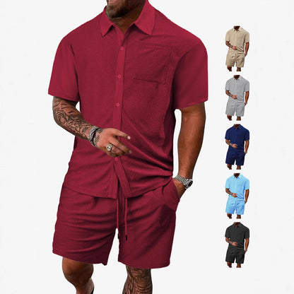 Herren Sportshirt und Shorts Set Atmungsaktiv Freizeit