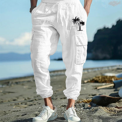 Herren Cargohose Bequem mit Seitentaschen und Verstellbund