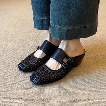 Damen Clogs atmungsaktiv mit Dekor-Schnallen Modern