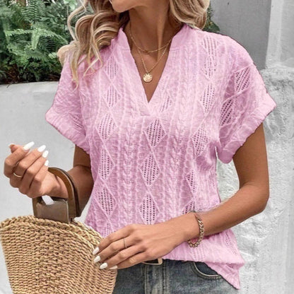 Damen Bluse Kurzarm Elegant Sommer