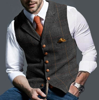 Herren Leinenweste Elegant Sommer
