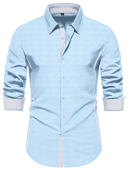 Herren Hemd Modern Strukturiert Slim Fit