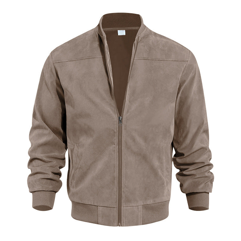 Herren Bomberjacke Modern Mikrofaser Schwarz Elegant
