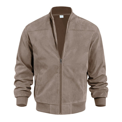 Herren Bomberjacke Modern Mikrofaser Schwarz Elegant