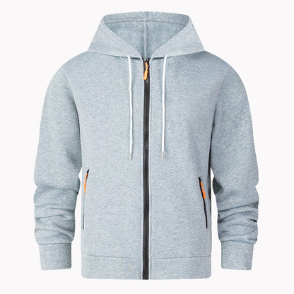 Herren Fleece Hoodie Sportlich Reißverschluss Taschen