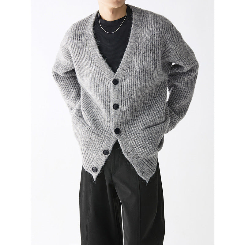 Herren Strickjacke Grobstrick Mit Taschen Modern
