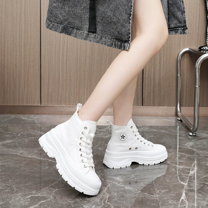 Damen Sneaker Hohe Sportschuhe Robust Mit Profilsohle