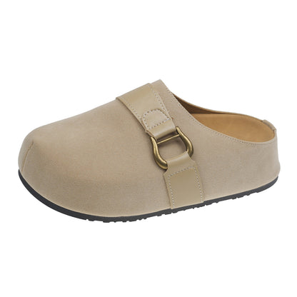 Damen Clogs Wildleder Schnallenverschluss Modern