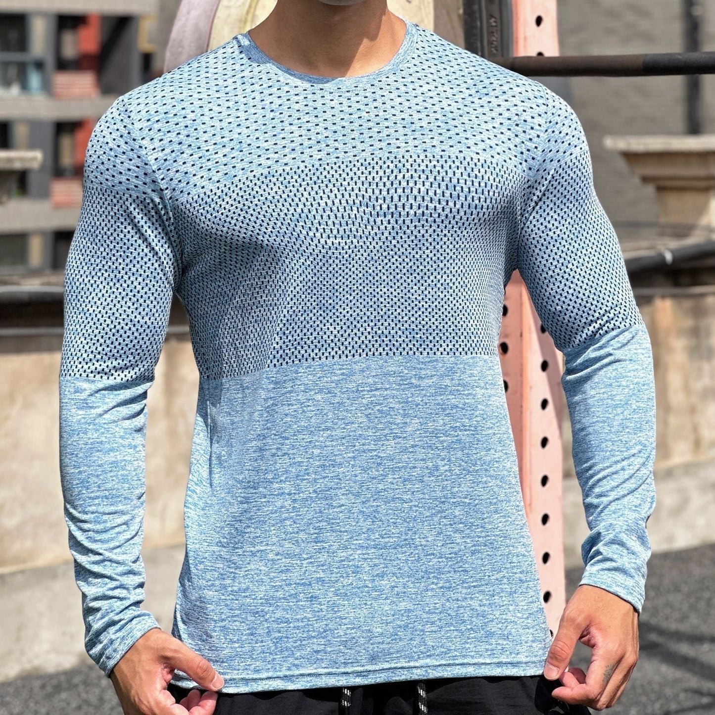 Herren Trainingsshirt Langarm Atmungsaktiv Feuchtigkeitstransport