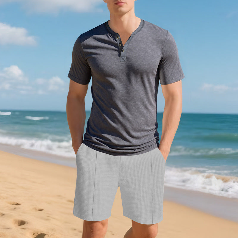 Herren Kurzarmhemd Knopfleiste Modern Slim Fit
