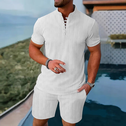 Herren T-Shirt Kurzarm Stehkragen Modern Berlin Style - BerlinGlamour