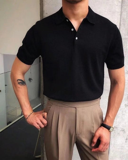 Herren Polo-Shirt Atmungsaktiv Elegant Kragen Baumwolle