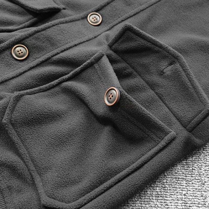Damen Sweatjacke Lässig Mit Knöpfen und Taschen