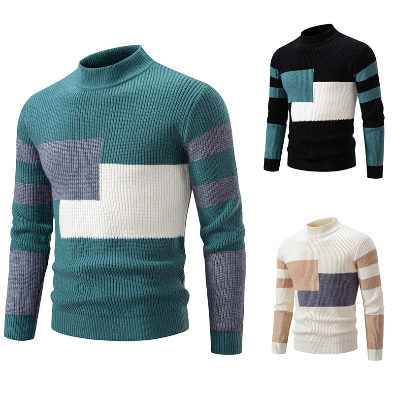 Herren Pullover Modern mit Struktur Optik Schwarzkreuz - BerlinGlamour