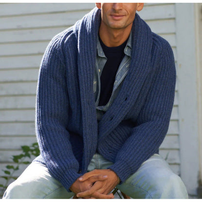 Herren Strickcardigan Übergröße Revers Modern