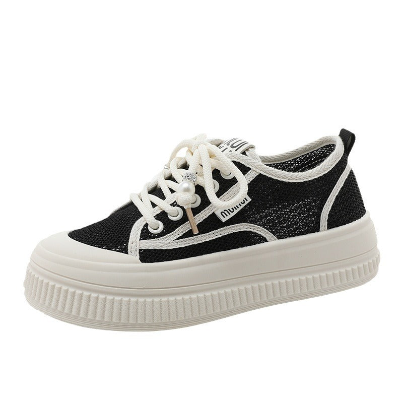 Damen Sneaker Chunky mit Perlen Trend moda