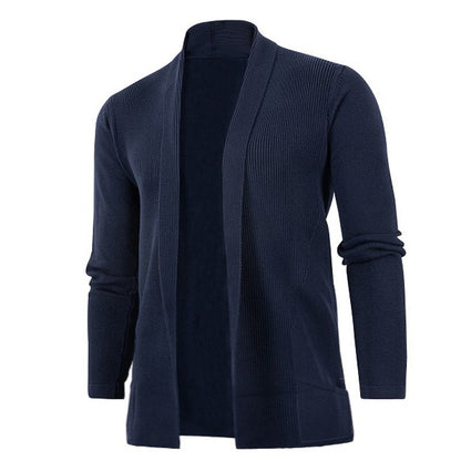 Herren Strickjacke Modern Offener Schnitt Mit Taschen