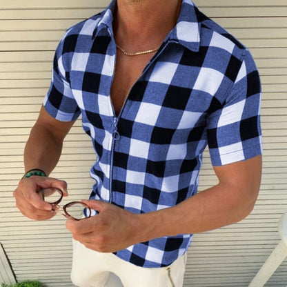 Herren Kurzarmhemd Karomuster Modern Lässig Berlin - BerlinGlamour