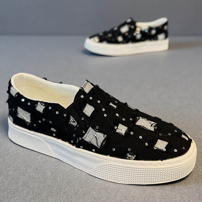 Damen Sneaker Komfortabel Glitzernde Schuhe Sportlich