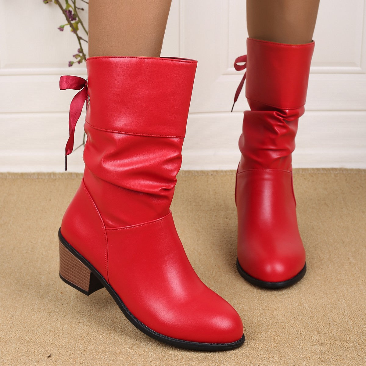 Damen Stiefeletten Falten-Design Ankle Boots Schmal - BerlinGlamour