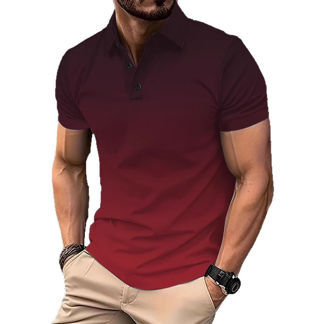 Herren Poloshirt Modern Komfort Schnitt Farbverlauf