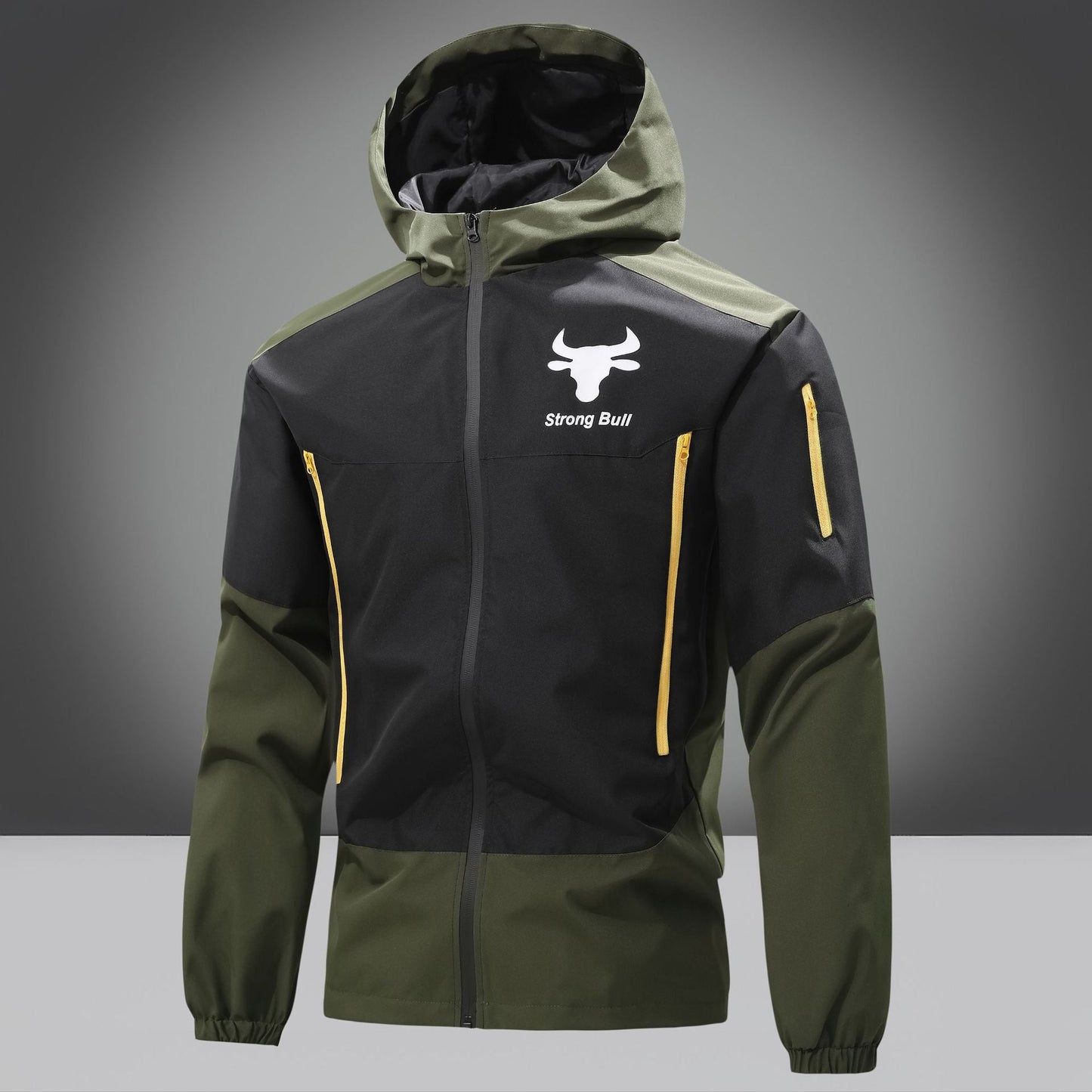 Herren Funktionsjacke Wasserdicht Reißverschluss Taschen Outdoor
