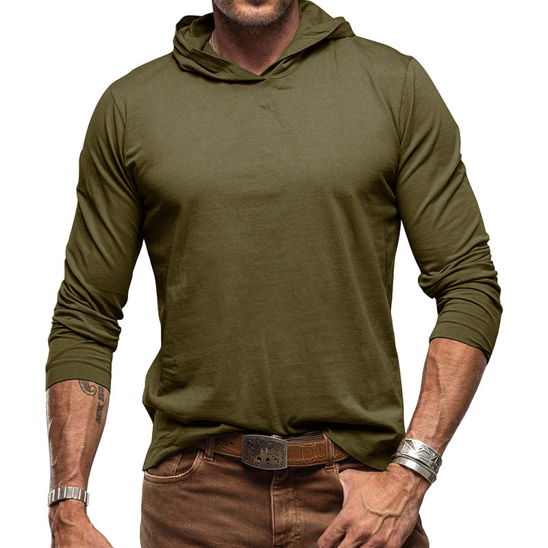 Herren Langarmshirt mit Kapuze Bequem Warm