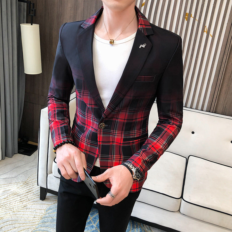 Herren Blazer Karo Moderner Schnitt Elegant